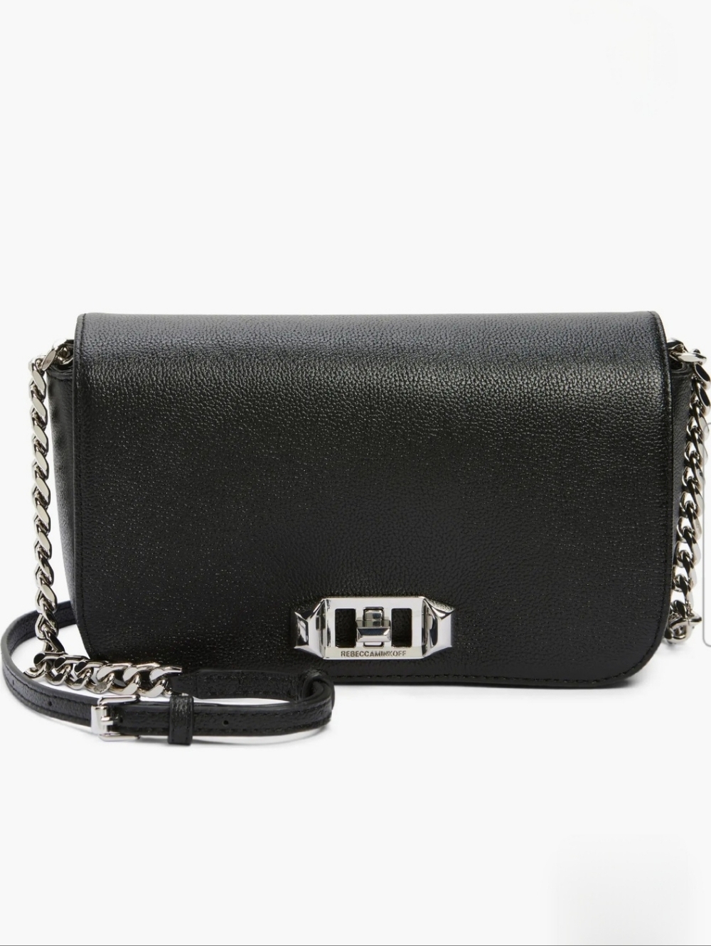 ​Rebecca Minkoff Amour Crossbody Black Genuine Leather with Silver Hardware NWT